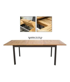 Dehner Teak-Ausziehtisch Colmar, Ca. B152-210/H76/T89 Cm -Dehner 2785608 WE IG 001 DehnerHolztischCalais