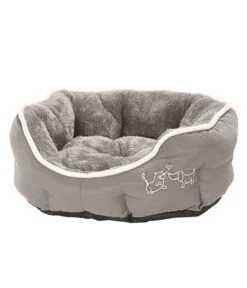 Dehner Lieblinge Kuschelbett Sammy, Oval, Grau