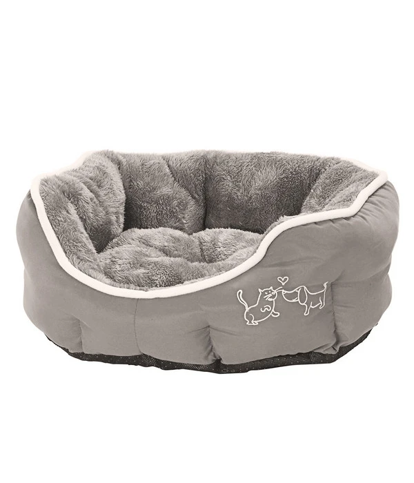 Dehner Lieblinge Kuschelbett Sammy, Oval, Grau 3 Dehner Lieblinge Kuschelbett Sammy, Oval, Grau