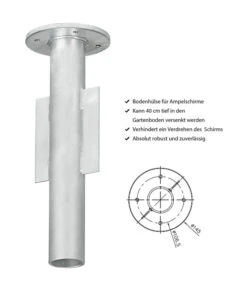 Dehner Bodenhülse Für Ampelschirme, Ø 14,5 X 40 Cm -Dehner 3120904 WE IG 001 BodenhuelseFuerEigenmarkeNeu