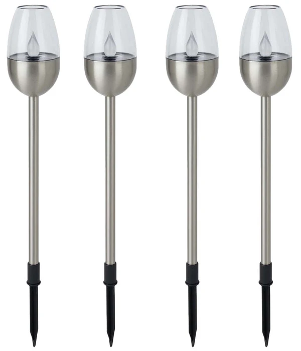 Dehner Solar-Edelstahlleuchte, 4er-Set 3 Dehner Solar-Edelstahlleuchte, 4er-Set