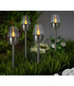 Dehner Solar-Edelstahlleuchte, 4er-Set 12 Dehner Solar-Edelstahlleuchte, 4er-Set -Dehner 4034195 WE MO 001 DehnerSolarEdelstahlleuchte4erSet