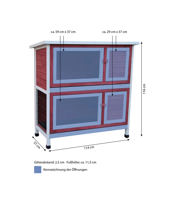 Dehner Kaninchenstall Landhaus, Ca. B114/H116/T57 Cm 5 Dehner Kaninchenstall Landhaus, Ca. B114/H116/T57 Cm – Bild 3
