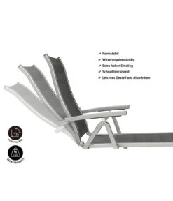 Dehner Gartenliege Chicago, Ca. B70/H72/T180 Cm 11 Dehner Gartenliege Chicago, Ca. B70/H72/T180 Cm -Dehner 4210258 WE IG 001 DehnerGartenliegeChicago