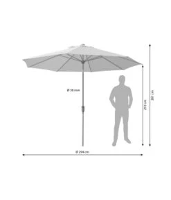Dehner Schirm Milos, Rund, Ca. Ø294 Cm -Dehner 4211819 WE BG 001 SchirmMilosHellbraun