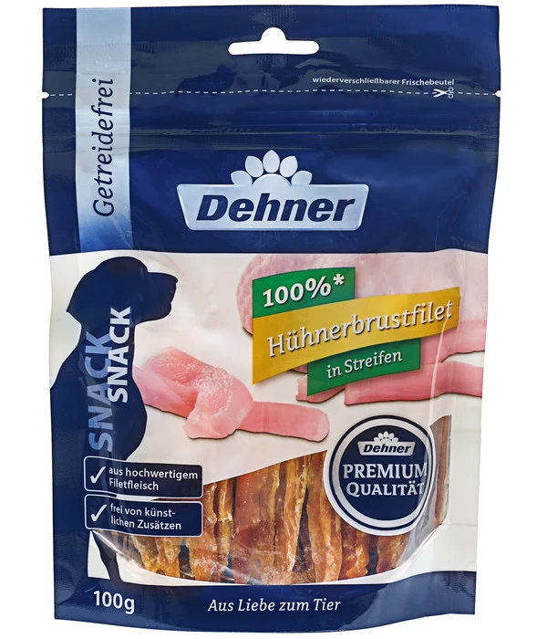 Dehner Premium Hundesnack Hühnerbrust Streifen 3 Dehner Premium Hundesnack Hühnerbrust Streifen