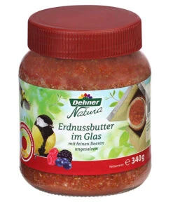 Dehner Natura Erdnussbutter Im Glas, Beeren, 8 X 340 G -Dehner 4358412 WE FS 001 DehnerNaturaErdnussbutterglasBeeren340g