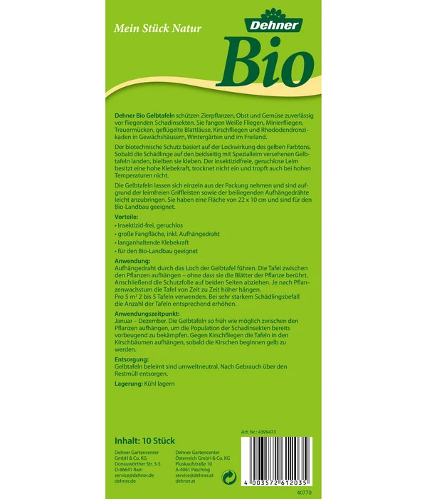 Dehner Bio Gelbtafeln, 10er-Set 3 Dehner Bio Gelbtafeln, 10er-Set – Bild 2