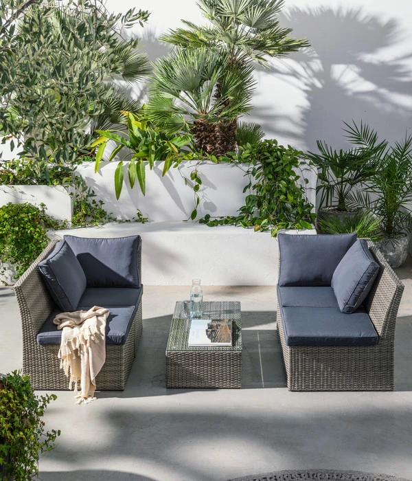 Dehner Geflecht-Lounge Rom, 4-teilig 10 Dehner Geflecht-Lounge Rom, 4-teilig – Bild 8