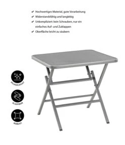 Dehner Klapptisch Chicago, Eckig -Dehner 4422382 WE IG 001 CHICAGOKLAPPTISCH80x80