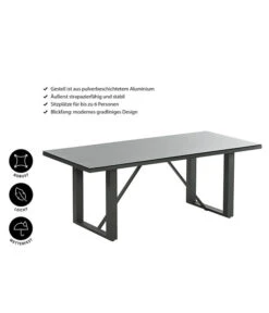 Dehner Alutisch Monaco, Ca. B200/H73/T90 Cm -Dehner 4424891 WE IG 001 TischMonaco