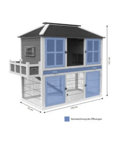 Dehner Nagerheim Happy Home Palazzo, Blau, Ca. B145/H121/T72 Cm -Dehner 4427746 WE BG 001 Dehner MarkenqualitaetHappyHomePalazzoMG