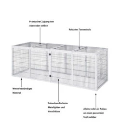 Dehner Freilaufgehege Happy Home Monumento, Ca. B200/H70/T70 Cm 9 Dehner Freilaufgehege Happy Home Monumento, Ca. B200/H70/T70 Cm -Dehner 4447637 WE IG 001 DehnerFreilaufgehegeHappyHome2xMonumento