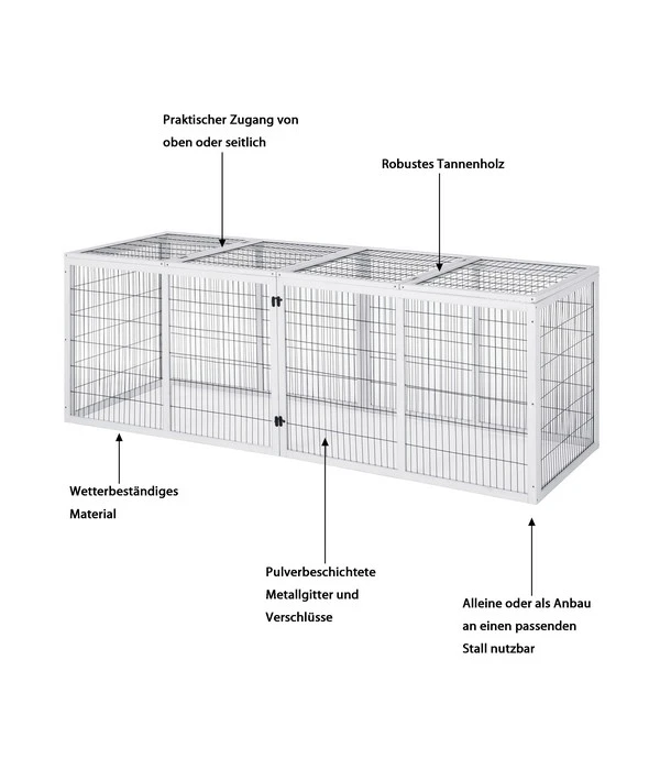 Dehner Freilaufgehege Happy Home Monumento, Ca. B200/H70/T70 Cm 5 Dehner Freilaufgehege Happy Home Monumento, Ca. B200/H70/T70 Cm – Bild 3