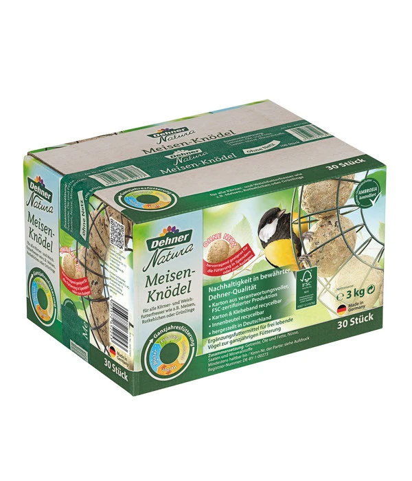 Dehner Natura Wildvogelfutter Meisen-Knödel, Ohne Netz 3 Dehner Natura Wildvogelfutter Meisen-Knödel, Ohne Netz