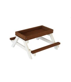 Dehner Picknicktisch, Braun/weiß, Ca. B46/H22/T40 Cm