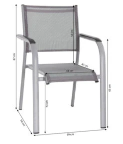 Dehner Balkon-Stapelstuhl Dallas -Dehner 5302070 WE BG 001 DehnerLivingAluStapelsesselDallasAluBalkonstapelDallasD