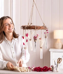 Trockenblumenbund Hasenschwanzgras, Pink -Dehner 6032411 WE MO 001 TrockenblumenKranzDIY