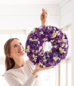 Dehner Kranz Statice, Lila/weiß, Ca. Ø40 Cm -Dehner 6273882 WE MO 002 KranzStatice40cm