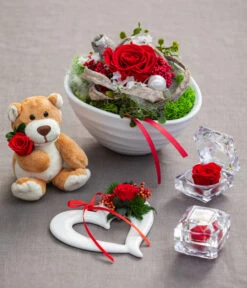 Dehner Keramik-Herz Mit Longlife-Rose Evelin, Ca. B11,5/H3 Cm -Dehner 6537732 8167041 6380935 6034458 WE MO 001 Longlife