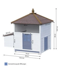 Dehner Hühnerstall Florenz, Weiß/braun, Ca. B122,3/H120,7/T91,7 Cm -Dehner 6632111 WE BG 001 MQHuehnerstallFlorenzWeiss