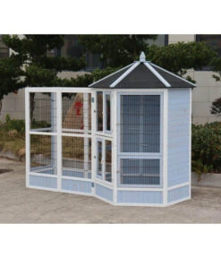 Dehner Vogelvoliere Santorini, Weiß/blau, Ca. Ø132/H180 Cm -Dehner 6640585 6941041 6941058 WE MO 002 MQVHSantoriniGehege 1