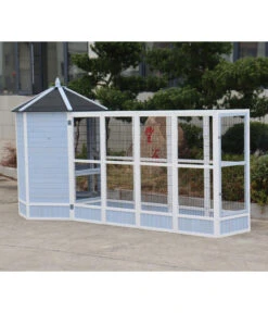 Dehner Vogelvoliere Santorini, Weiß/blau, Ca. Ø132/H180 Cm -Dehner 6640585 6941041 6941058 WE MO 005 MQVHSantoriniGehege 1