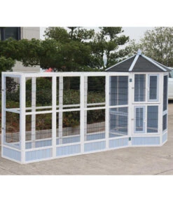 Dehner Vogelgehege Santorini, Weiß/blau, Ca. B116,4/H136/T60 Cm -Dehner 6640585 6941041 6941058 WE MO 006 MQVHSantoriniGehege