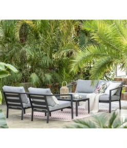 Dehner Alu-Lounge New York, 4-teilig -Dehner 6670954 WE MO 001 DehnerAluLoungeNewYork