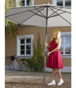 Dehner Schirm Milos, Rund, Ca. Ø294 Cm -Dehner 6702864 WE MO 001 SchirmMilosHellgrauNeu