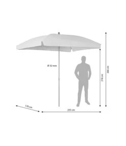 Dehner Sonnenschirm Keros, Rechteckig, Ca. B255/T170 Cm -Dehner 6702906 WE BG 001 schirmkeros250Hellgrau