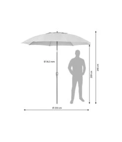 Dehner Sonnenschirm Paros, Rund, Ca. Ø250 Cm -Dehner 6703045 WE BG 001 schirmparos250cmHellgrau