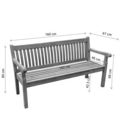 Dehner Gartenbank Havanna, 3-Sitzer -Dehner 6707897 WE FS 002 BankHavannaSkizzeFINAL