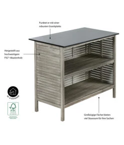 Dehner Bartisch Southampton, Ca. B115/H105/T65 Cm -Dehner 6713390 WE IG 001 BarSouthamptonGrauNEU
