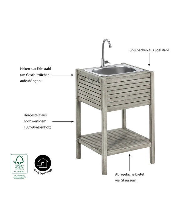 Dehner Spülschrank Southampton, Ca. B50/H90/T50 Cm 8 Dehner Spülschrank Southampton, Ca. B50/H90/T50 Cm – Bild 6