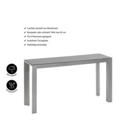 Dehner Balkontisch Chicago, Ca. B133,5/H75/T42 Cm -Dehner 6734651 WE IG 001 BALKONTISCHCHICAGOSCHMA