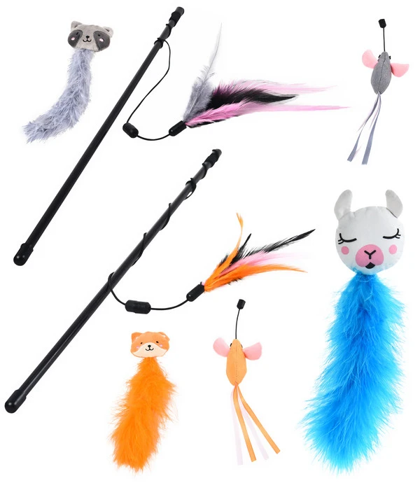 Dehner Premium Lovely Katzenspielzeug Set Lama Karl + Spielangeln Angelspaß 3 Dehner Premium Lovely Katzenspielzeug Set Lama Karl + Spielangeln Angelspaß