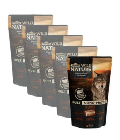 Dehner Wild Nature Nassfutter Für Hunde Mono-Protein Adult, Rind, 5 X 500 G