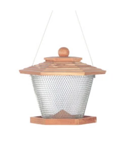 Dehner Natura Futterlaterne Apia, Braun/silber, Ca. B27/H22/T24 Cm