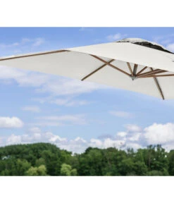 Dehner Ampelschirm Zypern, Holzoptik, Quadratisch, Ca. B300/T300 Cm -Dehner 6865422 WE DE 001 AmpelschirmZypernBeige