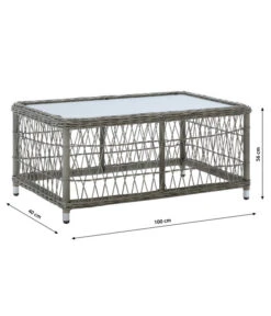 Dehner Geflechtlounge Santos, 4-teilig -Dehner 6875074 WE BG 003 LoungeSantosNEU