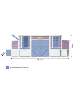 Dehner Hühnerstall Happy Farm Henriette, Ca. B281,5/H105/T80 Cm -Dehner 6896955 WE BG 001 DehnerMarkenqualitaetHuehnerstallHenriette