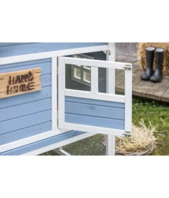 Dehner XXL Nagerheim Happy Home Funny, Hellblau, Ca. B170/H120/T99 Cm -Dehner 6896997 WE DE 002 DehnerMarkenqualitaetKaninchenstallFlocke