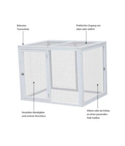 Dehner Freilauf Florenz, Weiß, Ca. B102/H80/T74 Cm -Dehner 6919617 WE IG 001 MQ FreilaufFlorenzWeiss