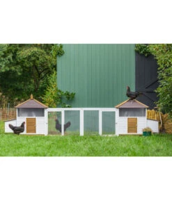 Dehner Hühnerstall Florenz, Weiß/braun, Ca. B122,3/H120,7/T91,7 Cm -Dehner 6919625 6919609 6919617 WE MO 001 DehnerMarkenqualitaetHuehnerstallFlorenzFreigehege 1