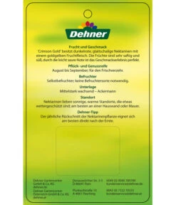 Nektarine 'Crimson Gold' -Dehner 7626005 NektarineCrimsonGold Etikett 2