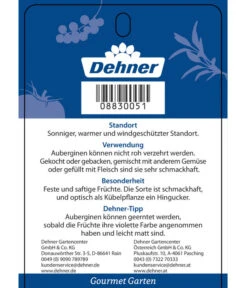 Dehner Gourmet Garten Aubergine, Veredelt 11 Dehner Gourmet Garten Aubergine, Veredelt -Dehner 8830051 GGAubergineCarmen Etikett 2