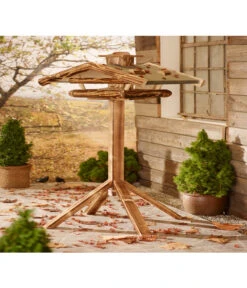 Dehner Natura Futterhaus Watzmann, Geflammt, Inkl. Ständer, Ca. B40/H133/T55 Cm -Dehner X005452800 BildM 001 FutterhausWendelsteinGeflammt 1